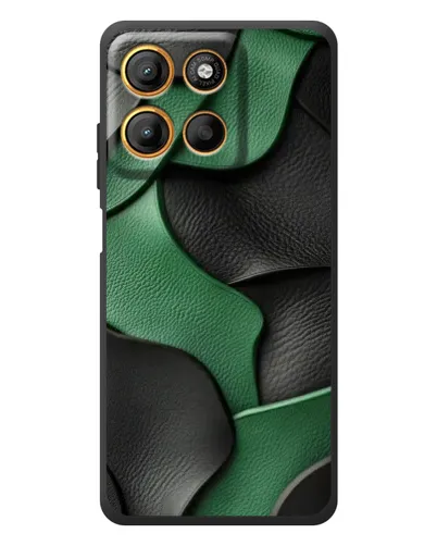 Чехол для Motorola Moto G17 Power с картинкой «Зеленые кожаные волны» Чехол для Motorola Moto G17 Power с картинкой «Зеленые кожаные волны»