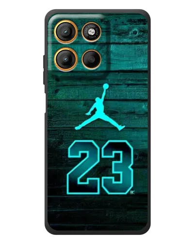 Чехол для Motorola Moto G17 с картинкой «Jordan Cyan 23»