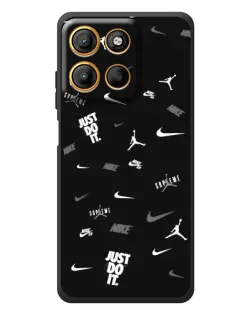 Чехол для Motorola Moto G17 с картинкой «Nike Black Pattern»