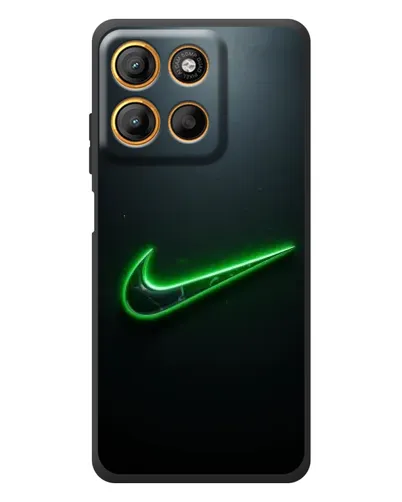 Чехол для Motorola Moto G17 с картинкой «Неоновый контур Nike»