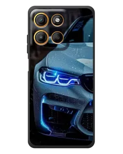 Чехол для Motorola Moto G17 с картинкой «Взгляд BMW с синими фарами»