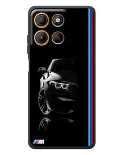 Чехол для Motorola Moto G17 с картинкой «Силуэт BMW в темноте»