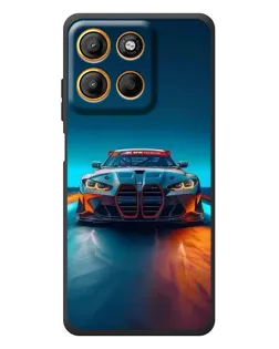 Чехол для Motorola Moto G17 с картинкой «BMW — огни неона»