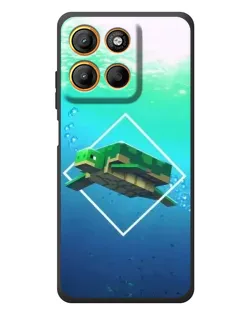 Чехол для Motorola Moto G17 с картинкой «Черепаха Minecraft»