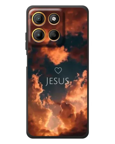 Чехол для Motorola Moto G17 с картинкой «Сияние Имени Jesus»