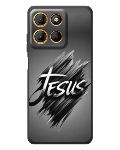 Чехол для Motorola Moto G17 с картинкой «Надпись Jesus Graffiti»
