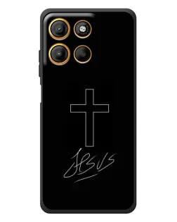 Чехол для Motorola Moto G17 с картинкой «Графический крест Jesus»