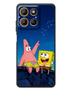 Чехол для Motorola Moto G17 с картинкой «Губка Боб и Патрик ночью» Чехол для Motorola Moto G17 с картинкой «Губка Боб и Патрик ночью»