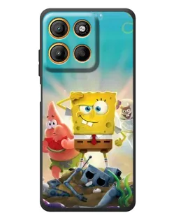 Чехол для Motorola Moto G17 с картинкой «Спанч Боб победитель»