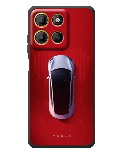 Чехол для Motorola Moto G17 с картинкой «Tesla Top View»