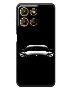 Чехол для Motorola Moto G17 с картинкой «Фары Tesla Night»
