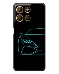 Чехол для Motorola Moto G17 с картинкой «Голубой силуэт Lamborghini» Чехол для Motorola Moto G17 с картинкой «Голубой силуэт Lamborghini»
