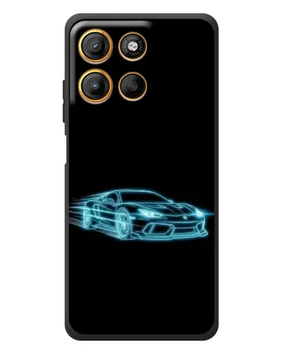 Чехол для Motorola Moto G17 с картинкой «Неоновый контур Lamborghini» Чехол для Motorola Moto G17 с картинкой «Неоновый контур Lamborghini»