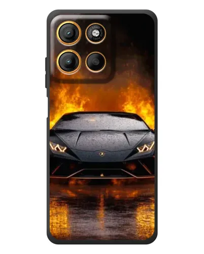Чехол для Motorola Moto G17 с картинкой «Lamborghini в огне» Чехол для Motorola Moto G17 с картинкой «Lamborghini в огне»