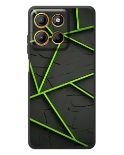 Чехол для Motorola Moto G17 с картинкой «Зеленые геометрические линии»