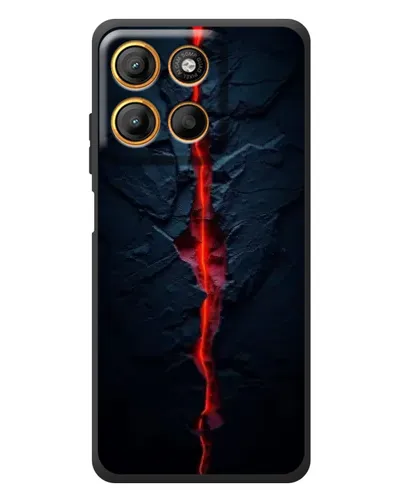 Чехол для Motorola Moto G17 с картинкой «Kрасная лавовая трещина»