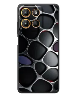 Чехол для Motorola Moto G17 с картинкой «Объемная темная решетка»
