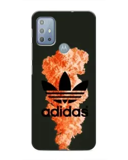 Чехол для Motorola MOTO G20 с картинкой «Оранжевый дым Adidas»