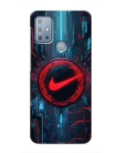 Чехол для Motorola MOTO G20 с картинкой «Техногенный стиль Nike»