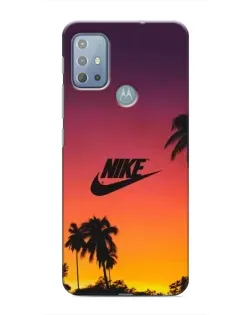 Чехол для Motorola MOTO G20 с картинкой «Nike на закате солнца»