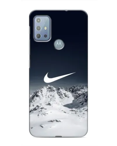 Чехол для Motorola MOTO G20 с картинкой «Nike — зимние горы» Чехол для Motorola MOTO G20 с картинкой «Nike — зимние горы»