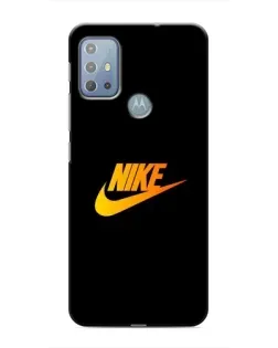 Чехол для Motorola MOTO G20 с картинкой «Золотой логотип Nike»