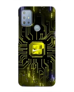 Чехол для Motorola MOTO G20 с картинкой «Nike — золотая искра»