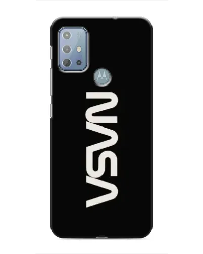 Чехол для Motorola MOTO G20 с картинкой «NASA — вертикальный логотип»