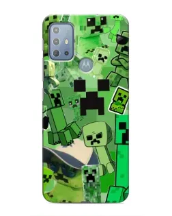 Чехол для Motorola MOTO G20 с картинкой «Криперы Minecraft»