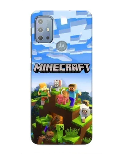 Чехол для Motorola MOTO G20 с картинкой «Minecraft классический мир»