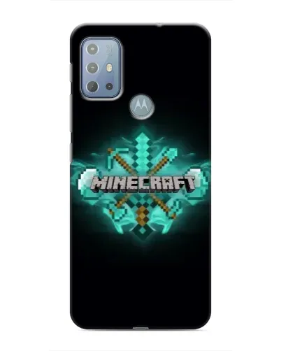 Чехол для Motorola MOTO G20 с картинкой «Minecraft Diamond лого»