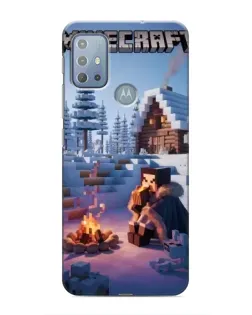 Чехол для Motorola MOTO G20 с картинкой «Зимний Minecraft»