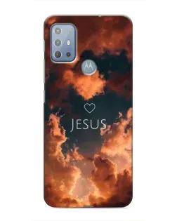 Чехол для Motorola MOTO G20 с картинкой «Сияние Имени Jesus»