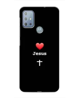 Чехол для Motorola MOTO G20 с картинкой «Сердце - Jesus»