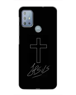Чехол для Motorola MOTO G20 с картинкой «Графический крест Jesus»