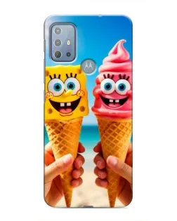 Чехол для Motorola MOTO G20 с картинкой «Спанч Боб мороженое»