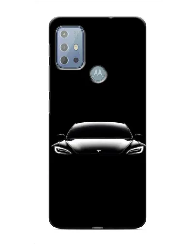 Чехол для Motorola MOTO G20 с картинкой «Фары Tesla Night»