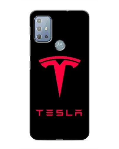 Чехол для Motorola MOTO G20 с картинкой «Tesla Red Logo»