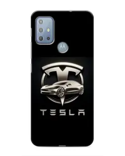 Чехол для Motorola MOTO G20 с картинкой «Tesla — серебристое авто» Чехол для Motorola MOTO G20 с картинкой «Tesla — серебристое авто»