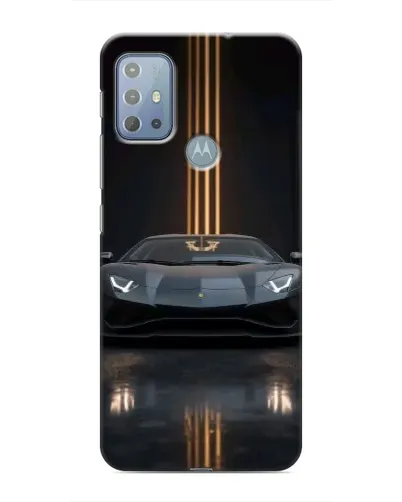 Чехол для Motorola MOTO G20 с картинкой «Lamborghini золотые линии»