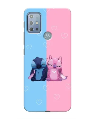 Чехол для Motorola MOTO G20 с картинкой «Stitch и Angel Love»