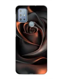 Чехол для Motorola MOTO G20 с картинкой «Шелковая черная роза»