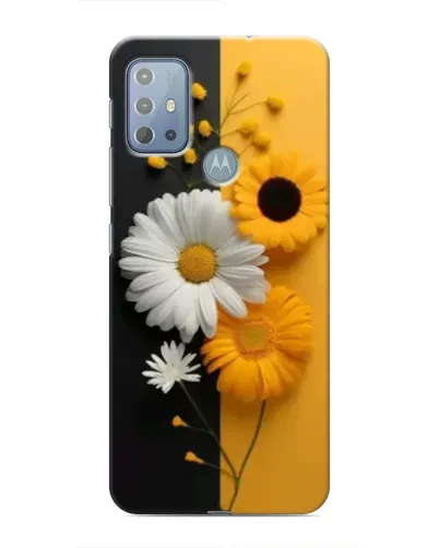 Чехол для Motorola MOTO G20 с картинкой «Подсолнух и ромашка»