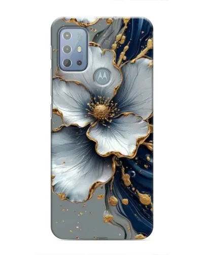 Чехол для Motorola MOTO G20 с картинкой «Белый цветок и золотой флюид» Чехол для Motorola MOTO G20 с картинкой «Белый цветок и золотой флюид»