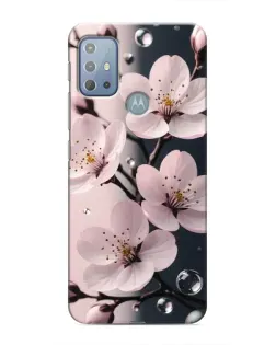 Чехол для Motorola MOTO G20 с картинкой «Нежная сакура и капли»