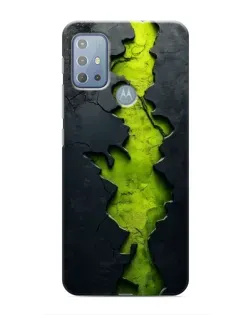Чехол для Motorola MOTO G20 с картинкой «Салатовый разлом скалы»