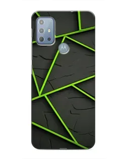Чехол для Motorola MOTO G20 с картинкой «Зеленые геометрические линии»