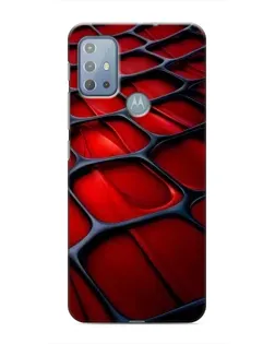 Чехол для Motorola MOTO G20 с картинкой «Красная глянцевая сетка»