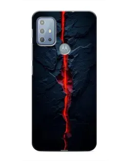 Чехол для Motorola MOTO G20 с картинкой «Kрасная лавовая трещина»