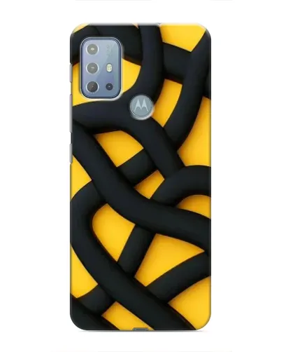 Чехол для Motorola MOTO G20 с картинкой «Черное желтое переплетение» Чехол для Motorola MOTO G20 с картинкой «Черное желтое переплетение»